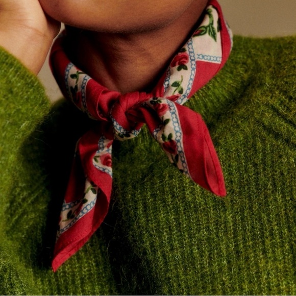 🇫🇷 Sézane Gaston Le Foulard Floral Striped Scarf - Picture 3 of 6